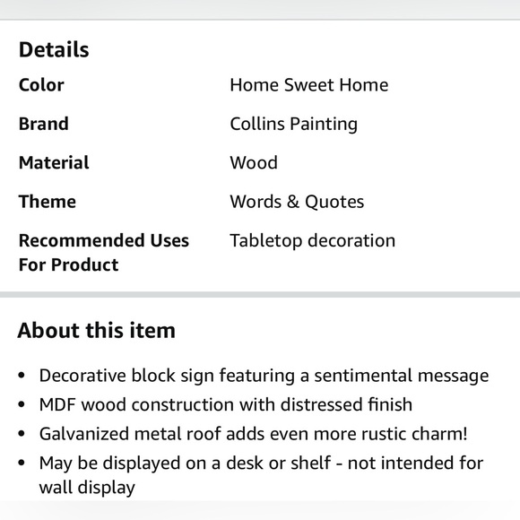 Life is short make it sweet house decorative block by “Collins” - Picture 7 of 7